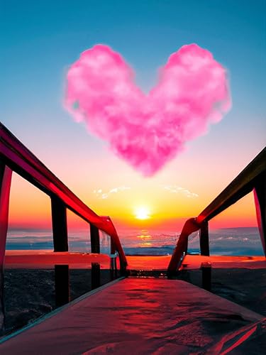 Miniatura 8 de VAIIEYO Kits de pintura de diamantes 5D para adultos con forma de corazón, pintura con diamantes, pintura al óleo, pintura por números, pintura al