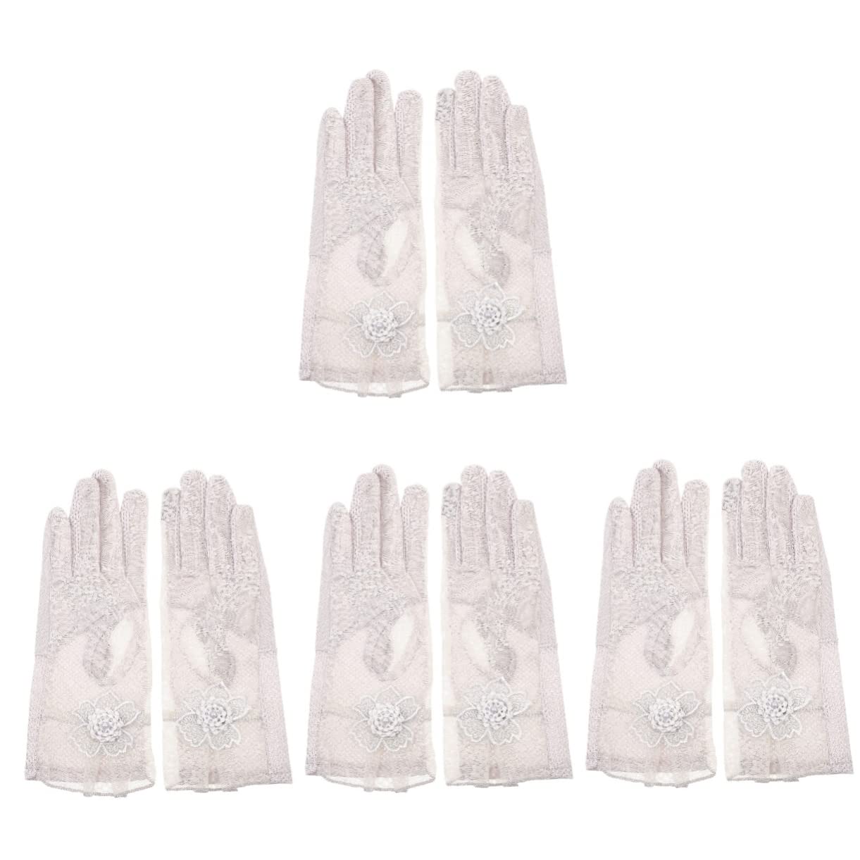 ifundom 4pares Guantes De Verano para Mujer Protección Solar Guantes Elegantes Dedos Táctiles De De Seda y Verano