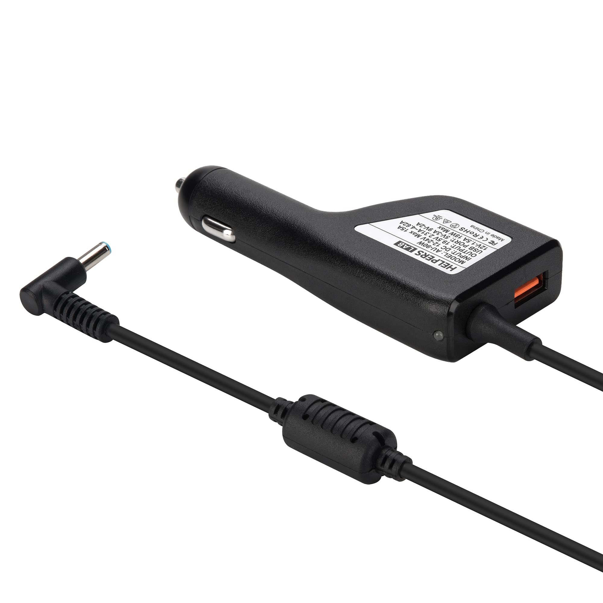 HELPER 19,5V 4,62A Caricabatterie da Auto per HP Laptop Envy4 Envy6 EliteBook TouchSmart Folio Pavilion Stream Spectre Zbook chromebook 90W 65W 45W Connettore Blu