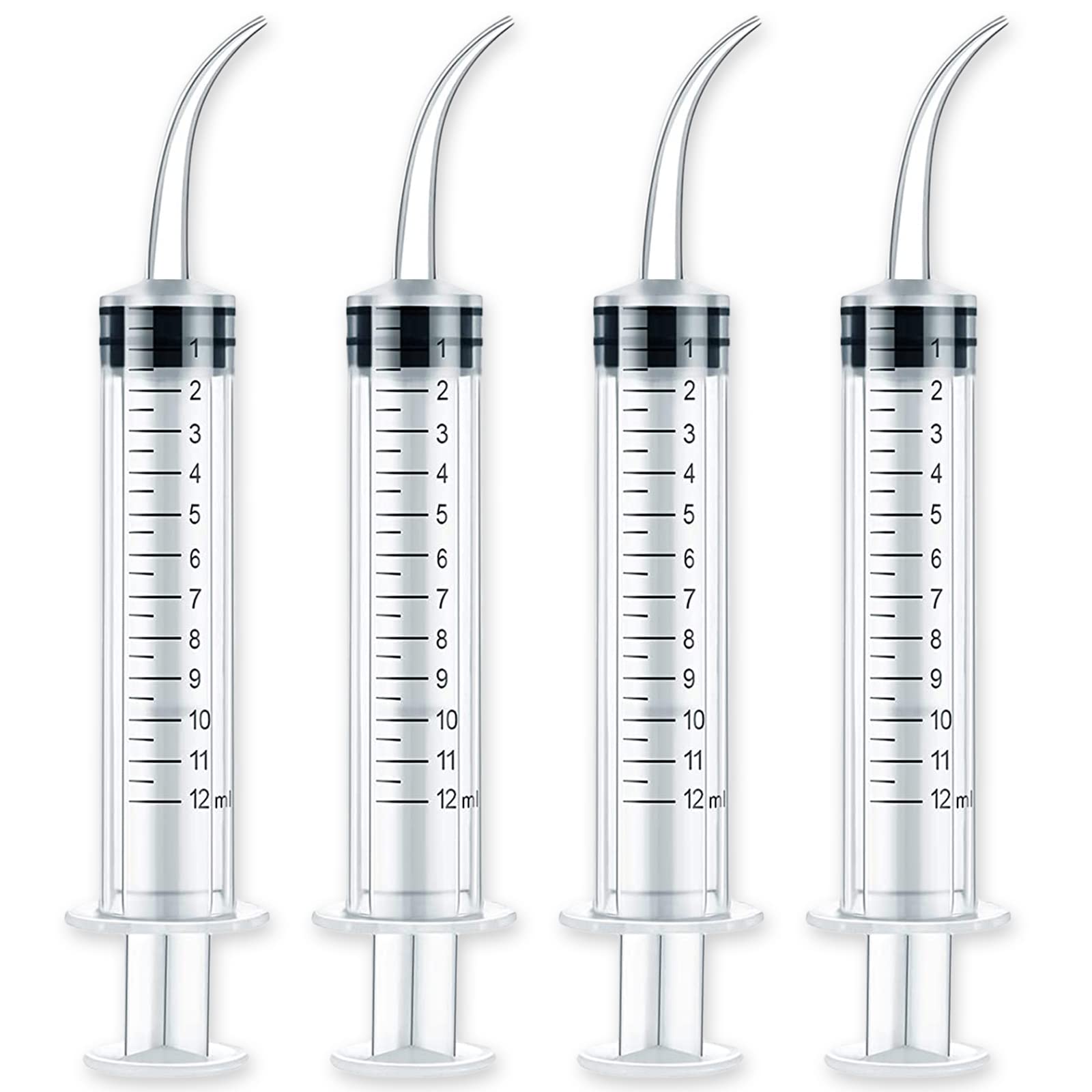 Buy ExceLife 4 Pack 12ml Dental Syringe with Curved Tip, 12cc