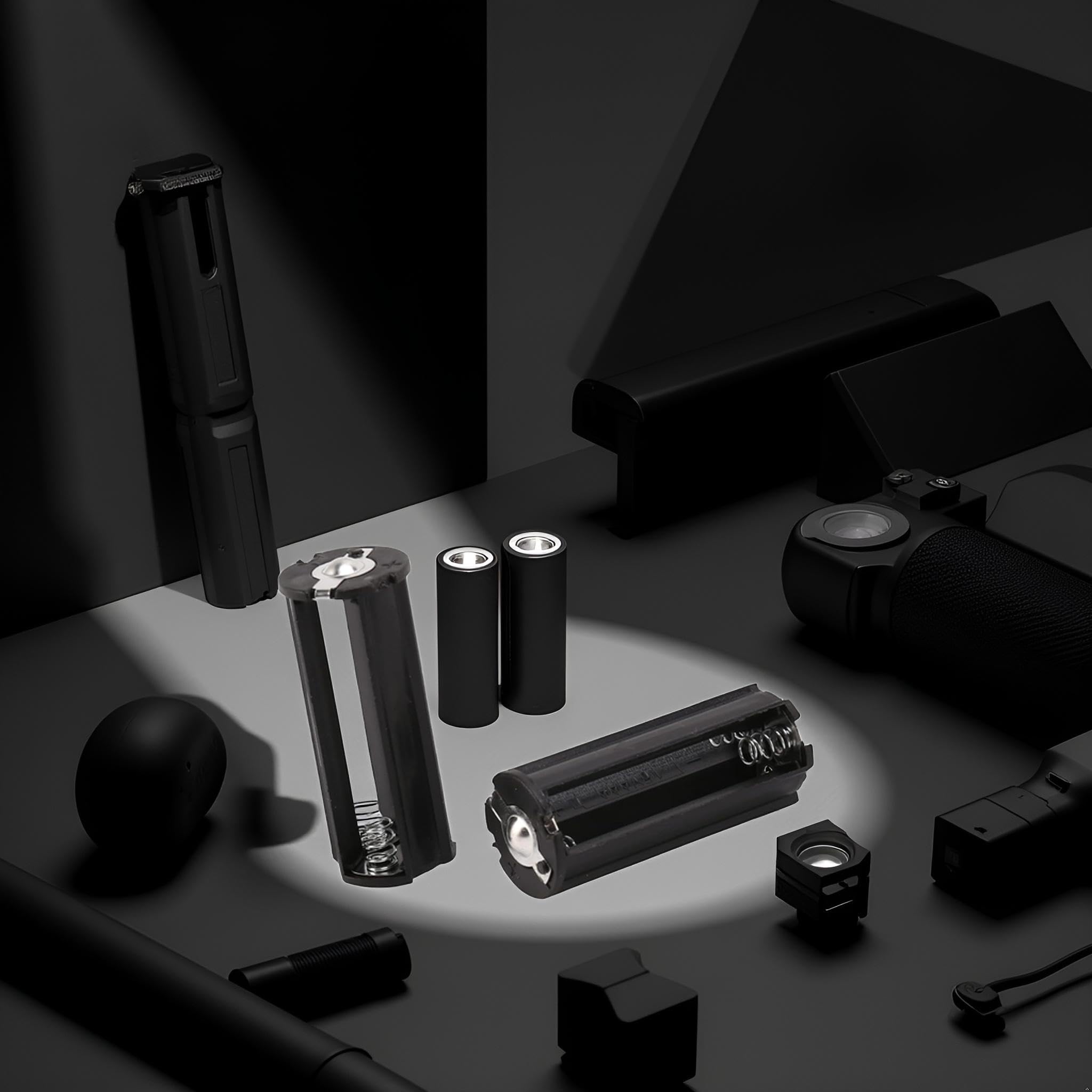 PurYupearl 2Pcs Black Battery Holder for 3 x 1.5V AAA Batteries Flashlight Torch Flashlights Handheld Flashlights, Size: 53 x 21mm/ 2.1 x 0.83 inch(L*D)