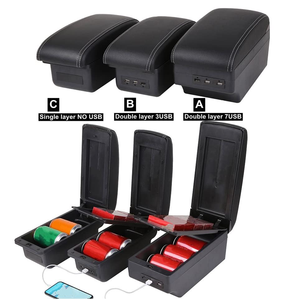 Bracciolo Centrale A Doppio Strato Con USB Per Daihatsu Sirion/Materia 2007-2015 - Organizer Vassoio Portaoggetti