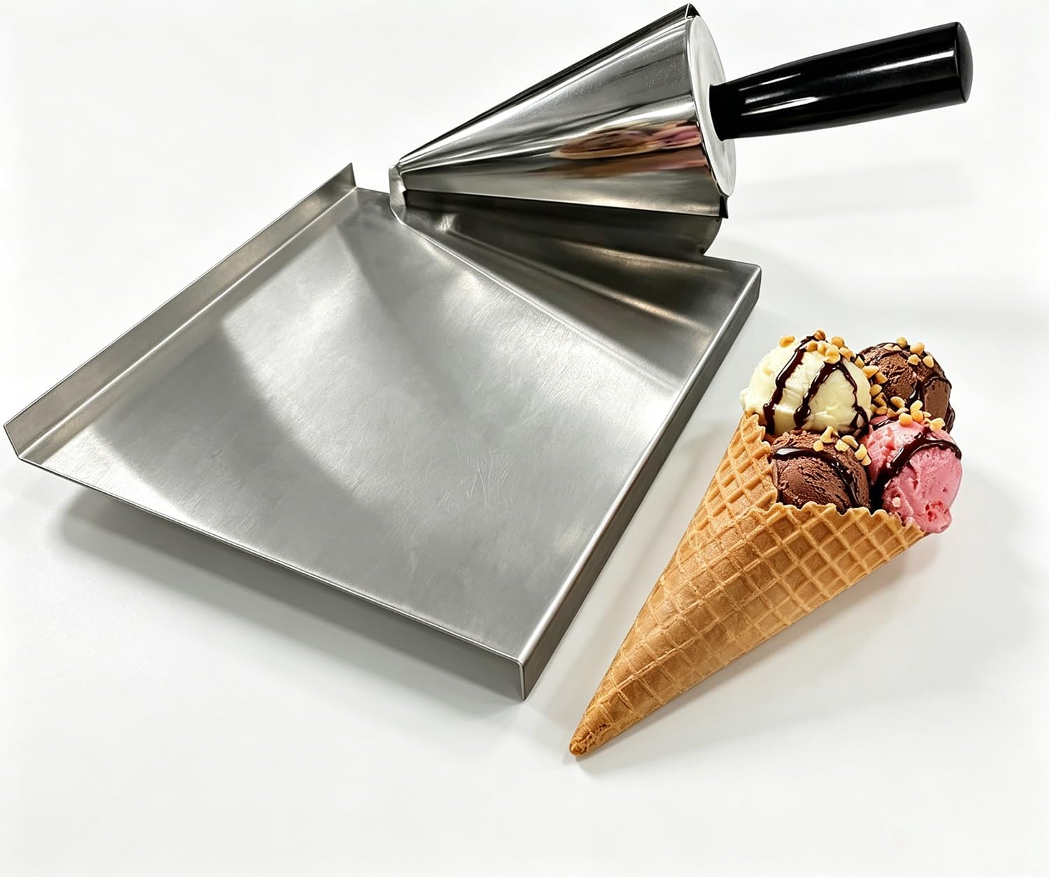 Przyrząd ze stali nierdzewnej do formowania rożków waflowych