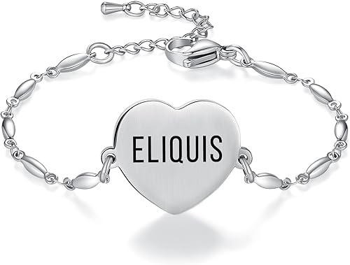 Miniatura 2 de LinnaLove Pulsera de alerta médica para mujer, ajustable, acero inoxidable, dije de corazón, joyería médica