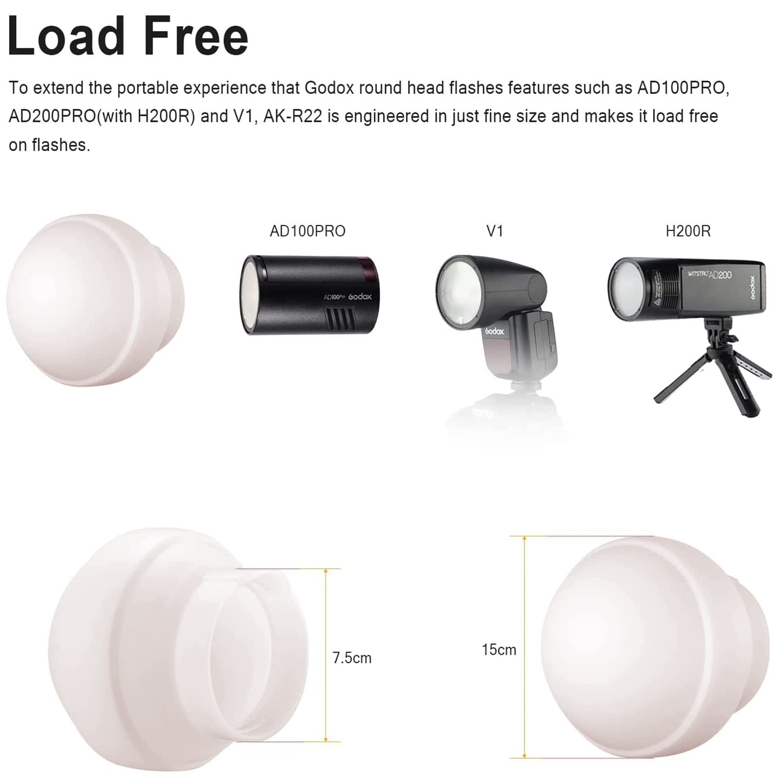Amazon | Godox AK-R22 拡散ドーム折りたたみ可能 ドーム 