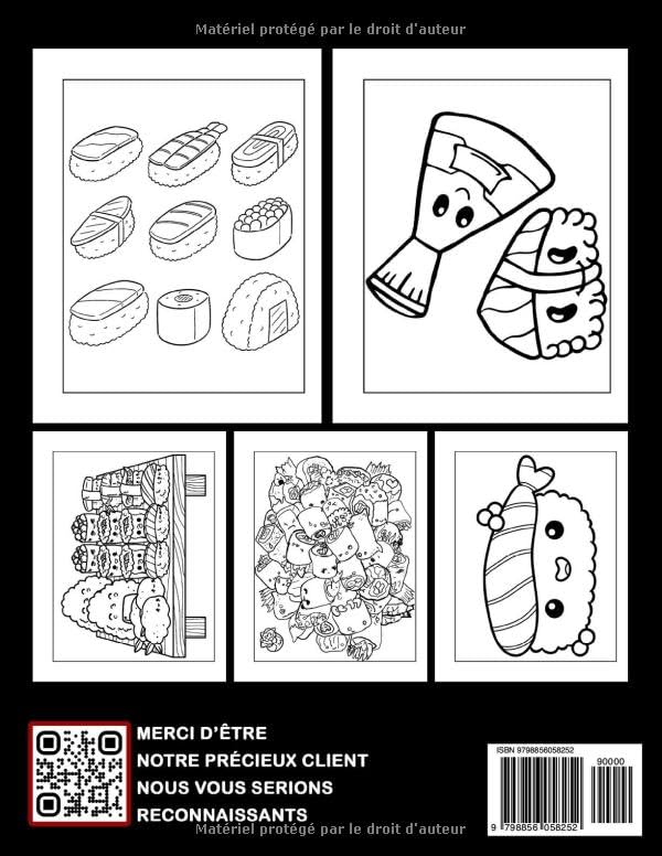 Miniatura 2 de Livre de coloriage Kawaii Sushi Laissez libre cours à votre créativité avec ce liv (French Edition)
