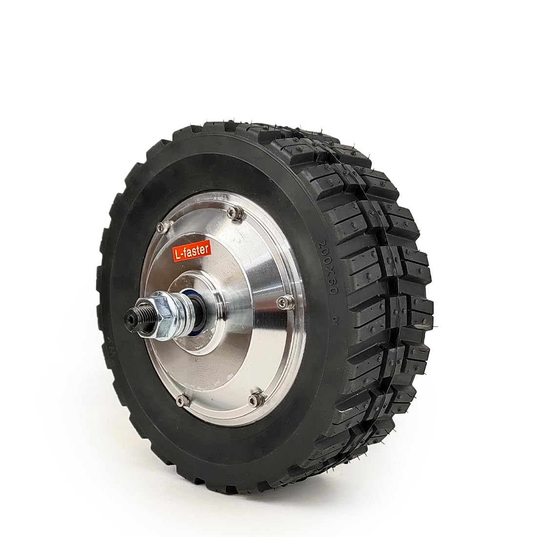 350W 8 Inch Low Speed Brushless Hub Geared Motor Wheel Off-Road Tyre Width 70mm High Torque for DIY Electric Cart Wagon Bike