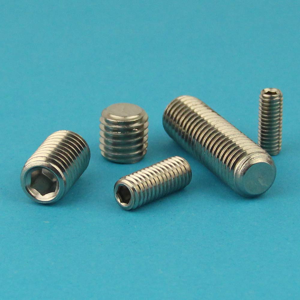 M12 x 40 mm trzpień gwintowy z gniazdem sześciokątnym i łbem stożkowym (50 sztuk) - śruby mocujące DIN 913 - ISO 4026 - śruby gwintowane - stal szlachetna A2 V2A - nierdzewna