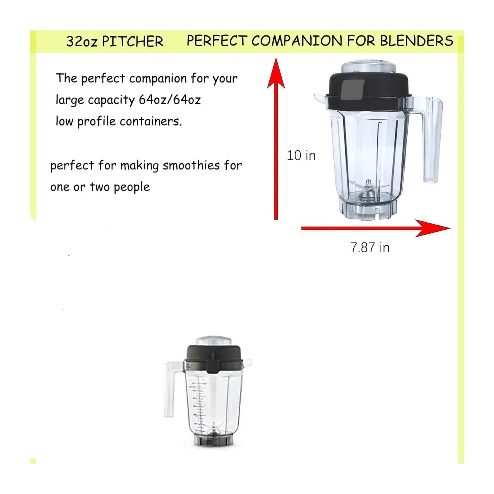 Contenitore for robot da cucina da 32 once, compatibile con Vitamix