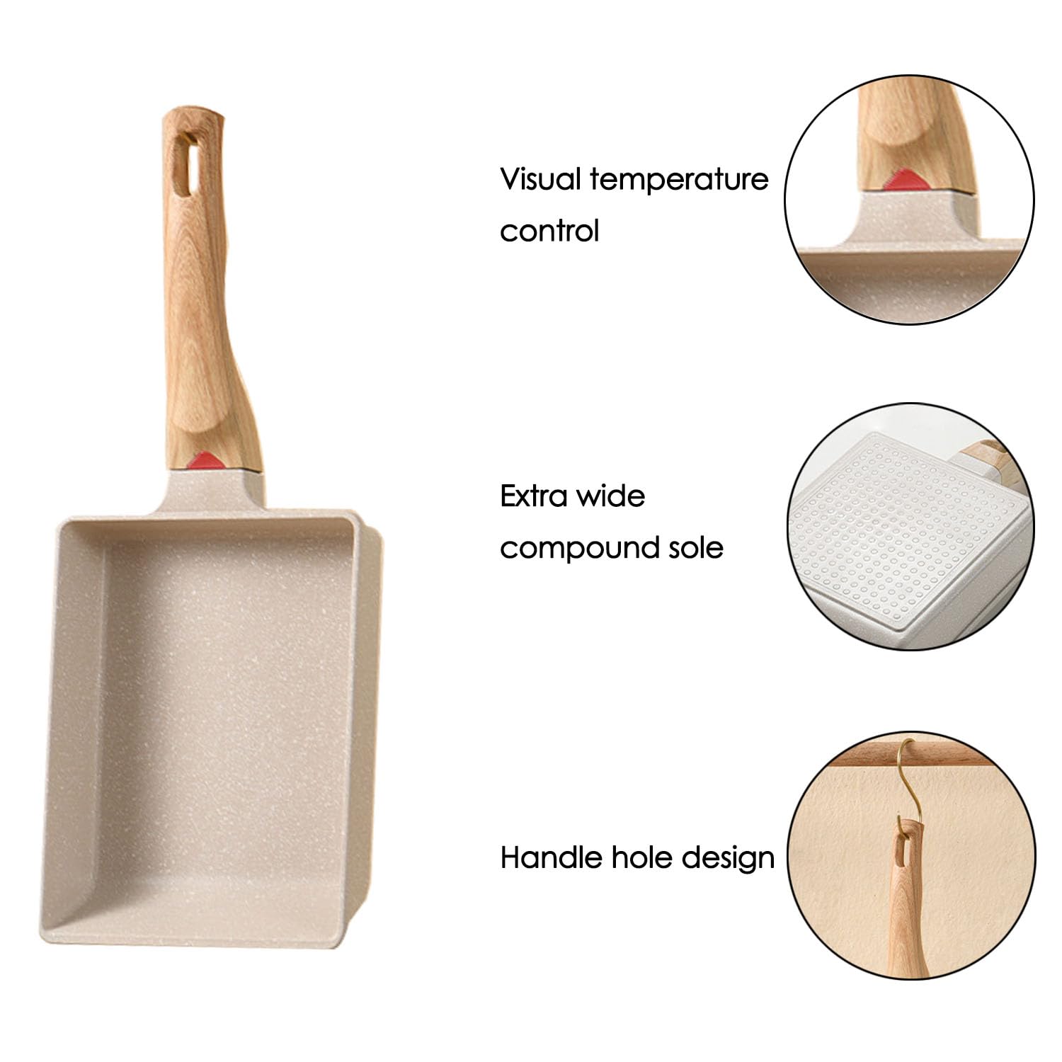 Rectangular Sartén Para Huevos, Sartén Antiadherente Tamagoyaki, Sartén Japonesa Para Tortillassartén Rectangular, Sartén Japonesa Antiadherente Para Tortillas, Sartén Cuadrada Tortilla, Para Saltear