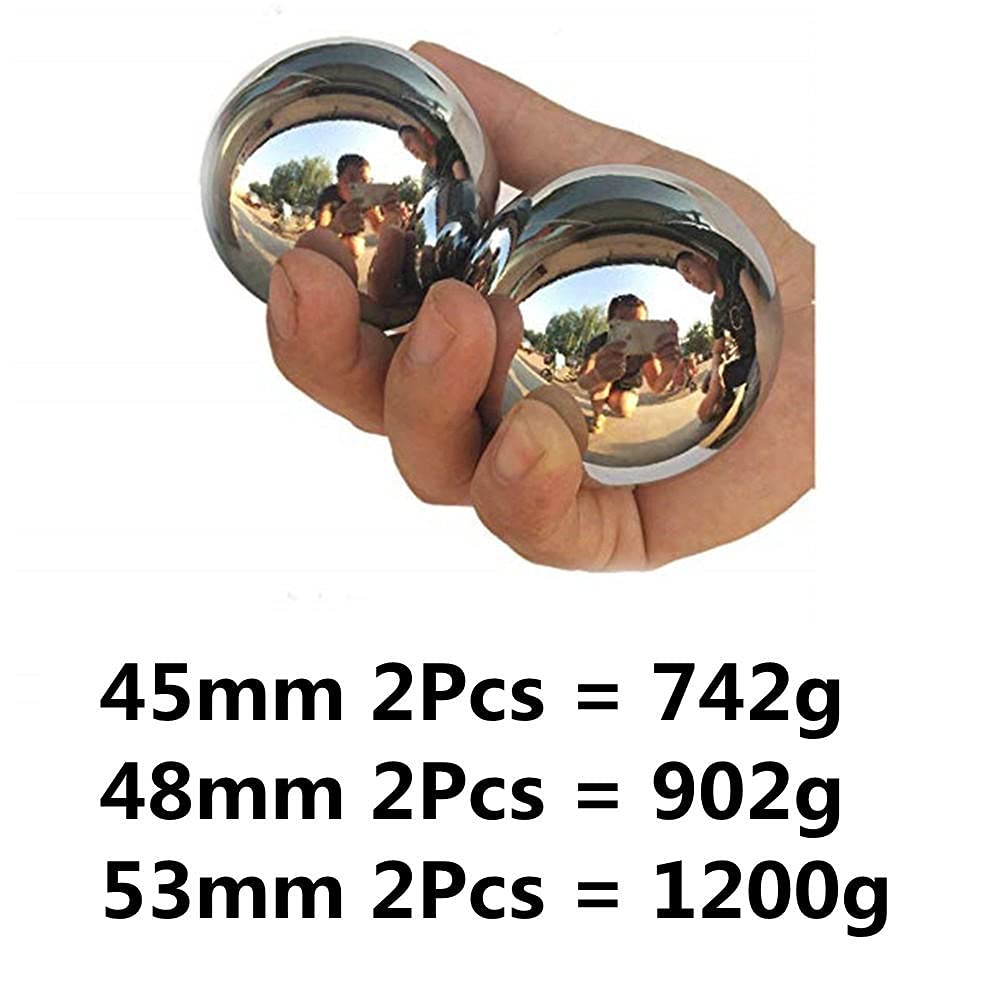 Bola de fitness, bola de acero macizo, bola de acero grande, potencia de ejercicio, 45 48 53mm, 2pcs-53mm-2pcs