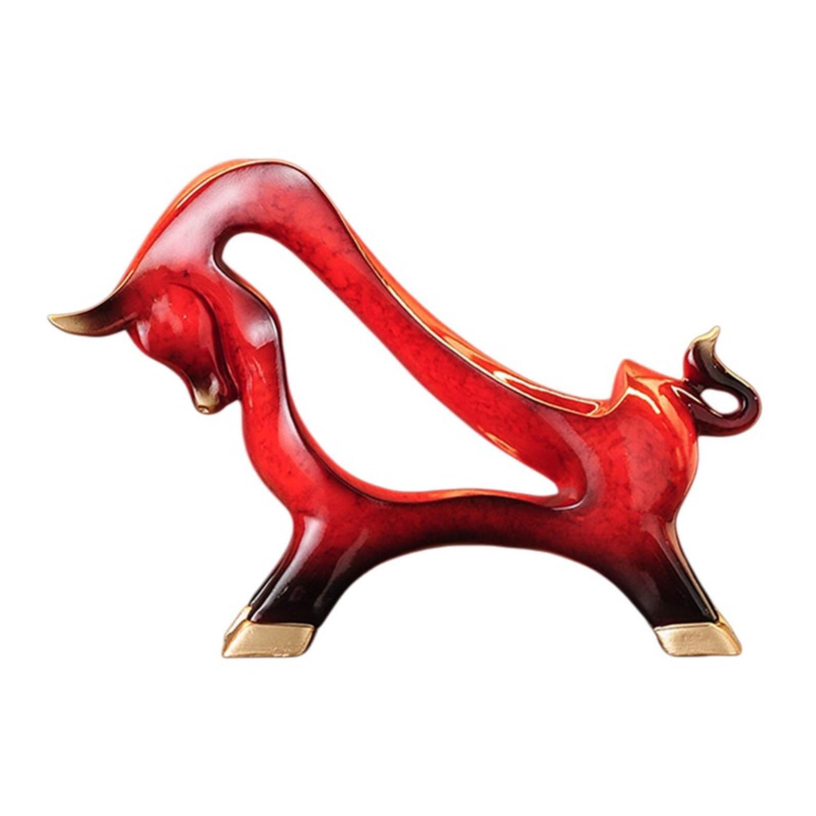 JJJing5 Decor Abstract Bull Statue Resin Sculpture Wine Bottle Holder Countertop Rack Nightstand Accessories(A3)