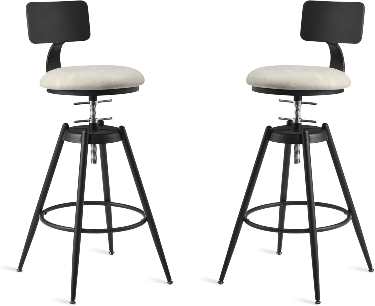 Cozyman Industrial Swivel Bar Stool Set of 2, 27"31
