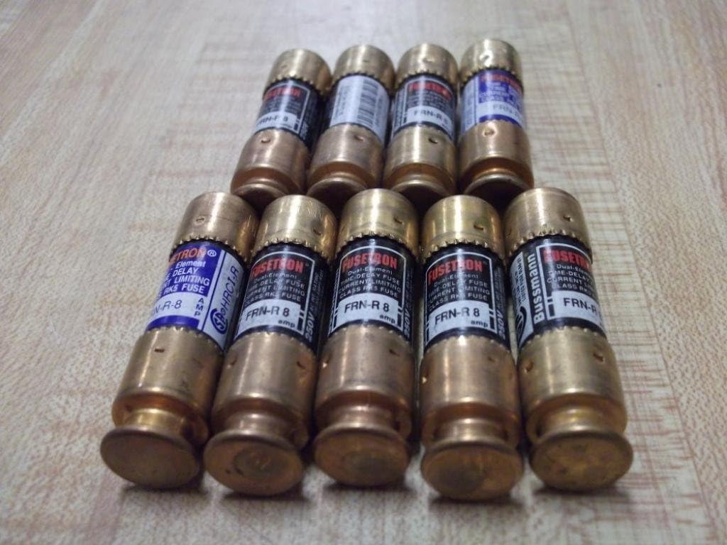 Bussmann FRN-R-8 Fusetron Cooper Fuse FRNR8 (Pack of 9)