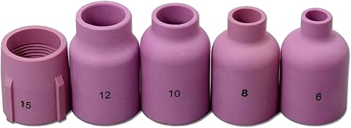 Miniatura 6 de RIVERWELD 53N88#10 58" Orificio grande TIG lente de gas boquilla de alúmina vasos de cerámica para SR DB WP 9 17 20 18 26 TIG soplete de soldadura