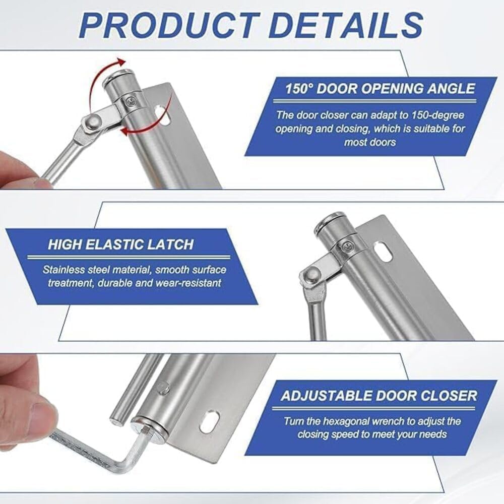 Verra Enterprise Automatic Door Closer β Heavy Duty Spring-Loaded Adjustable Door Closer with Allen Key & Screws | Self-Closing for Home, Office & Screen Doors 1