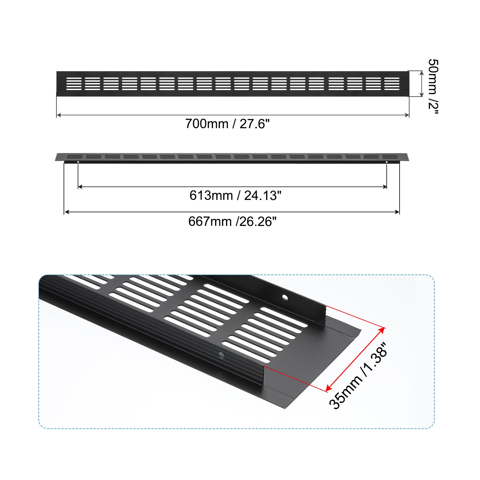 PATIKIL 27.6 x 2 Inch Door Air Vent Cover - Image 2