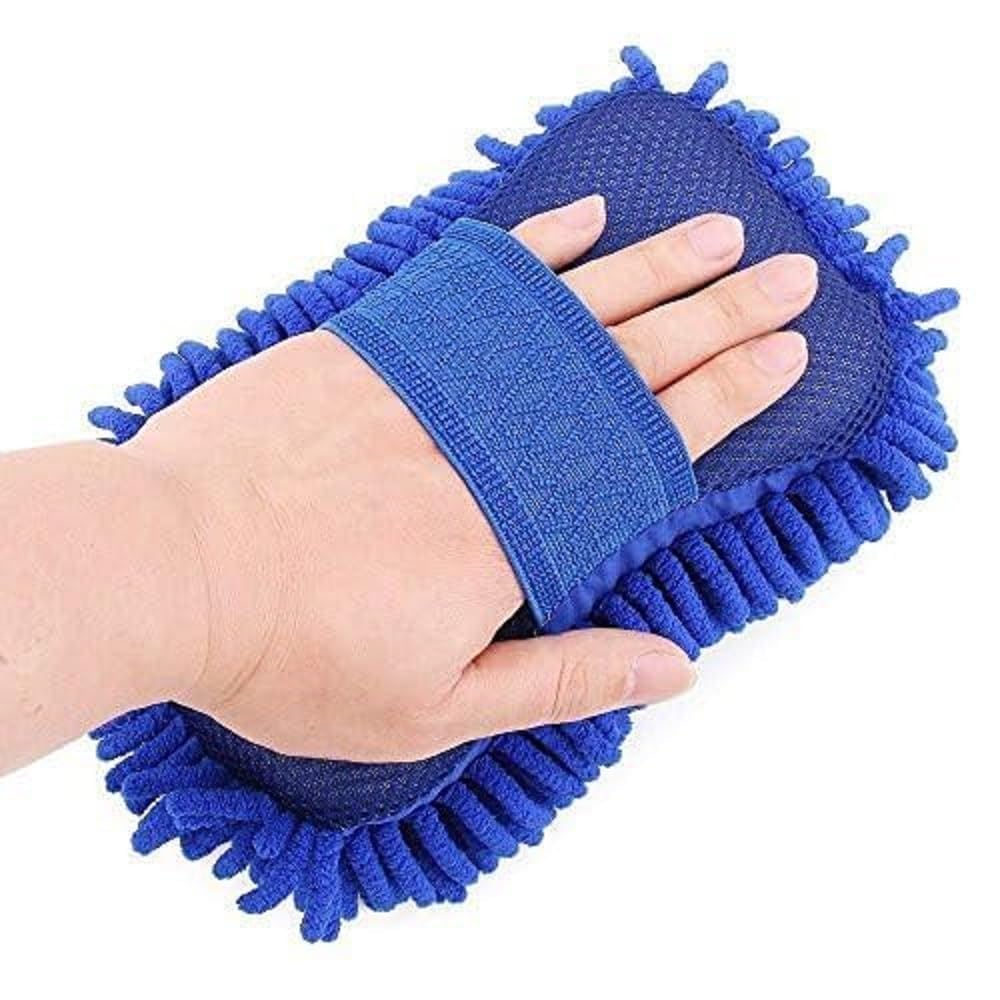 2-in-1 Chenille Hand Duster with Microfiber Mitt & Sponge – Soft Grip Handle, Car & Home Cleaning Tool for Dusting Dashboards, Furniture, Electronics & Interior Surfaces-Multicolor-1 pcs-image-38