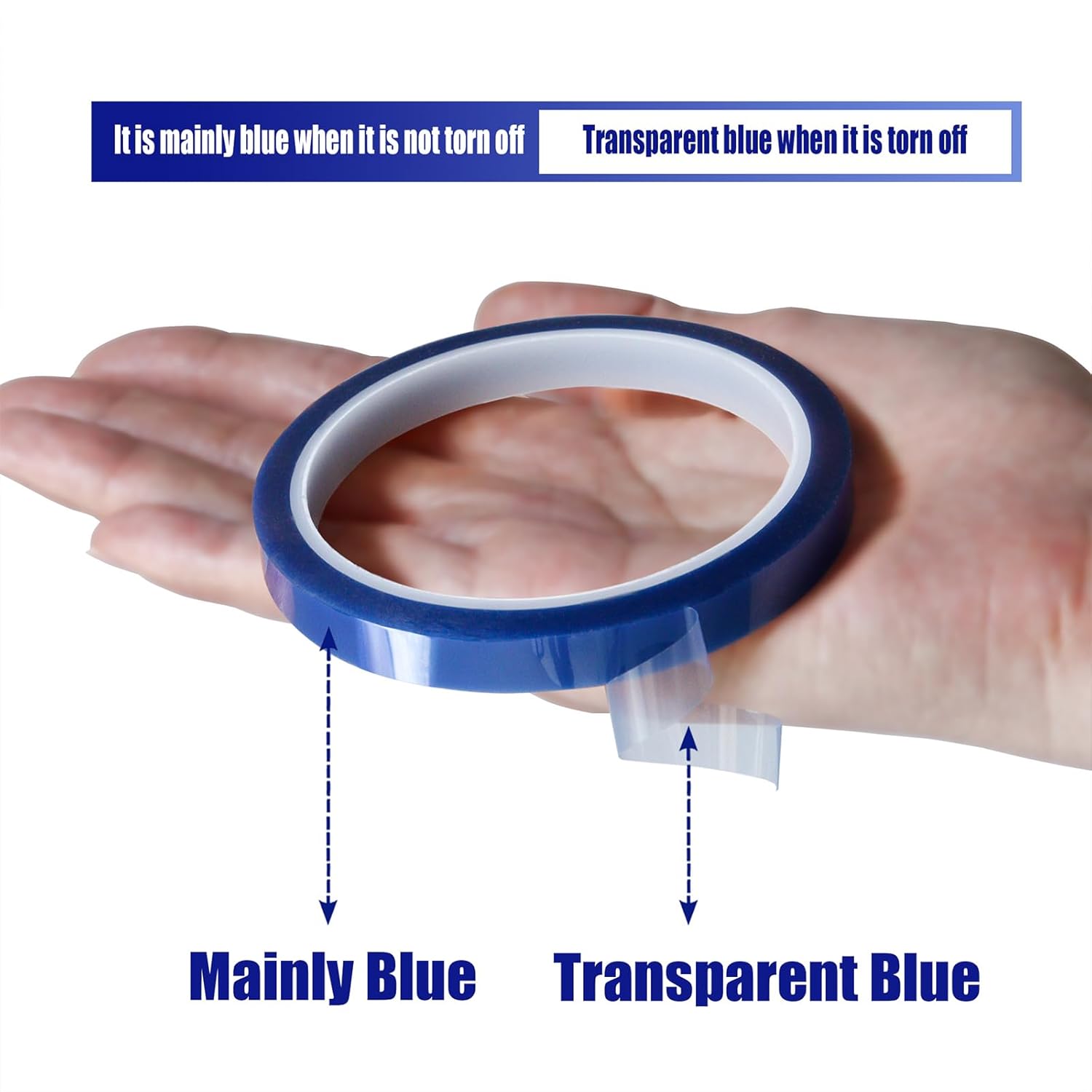 12 Rolls 10mm x33m(108ft) Blue Heat Tape High Temperature Heat Resistant Tape Heat Transfer Tape for Heat Sublimation Press Vinyl,No Residue image 4 of 6 B0DHDC4G2G