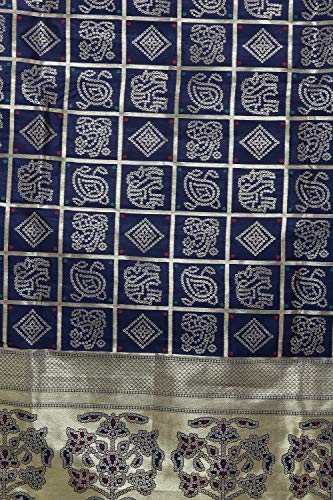 Bandhani Gharchola Dupatta with Zari Weave and Brocaded Border - Art Silk4