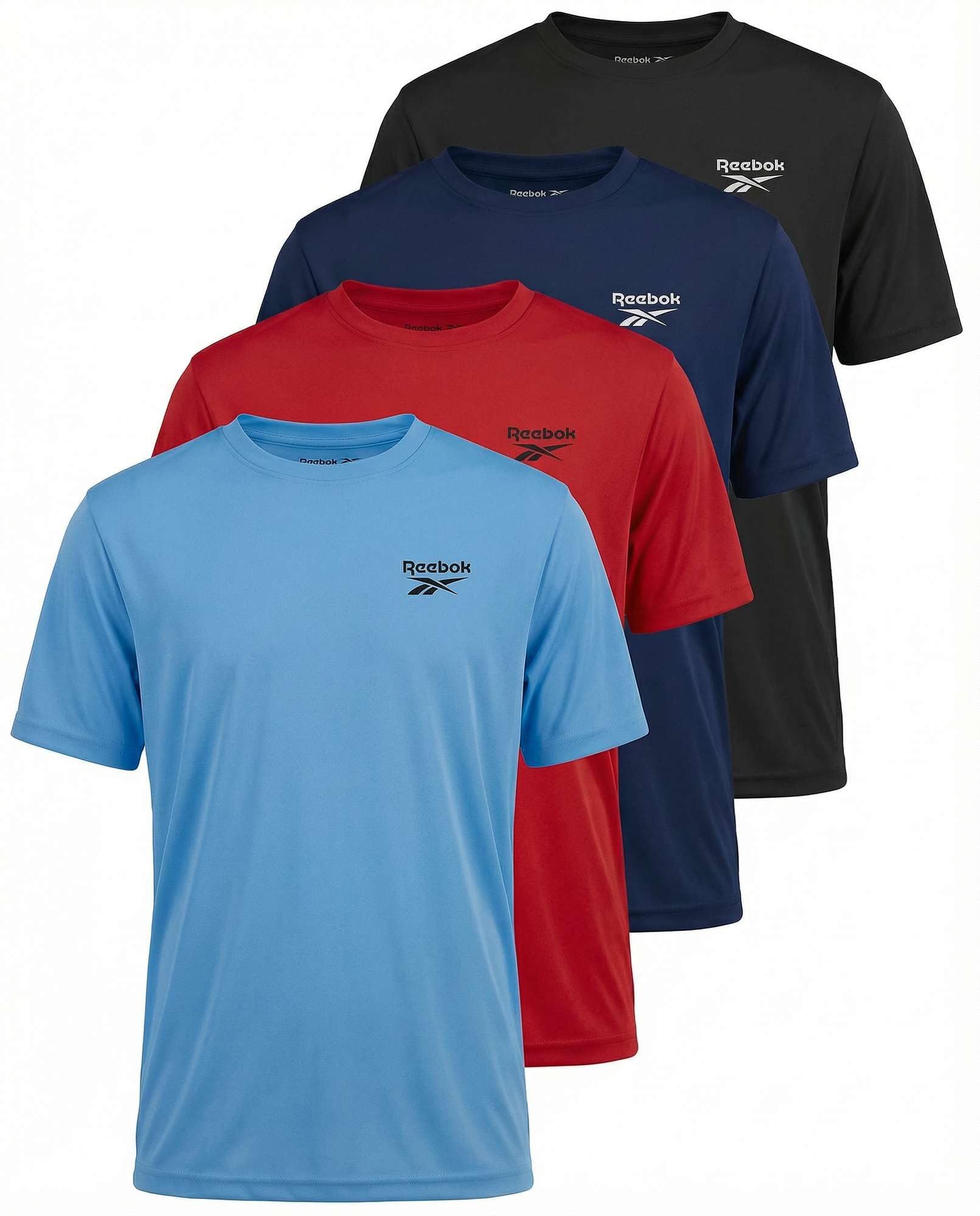 Reebok 4 Pack Boys' Dry Fit T Shirts Athletic Running Sports Teens Kids Tshirts