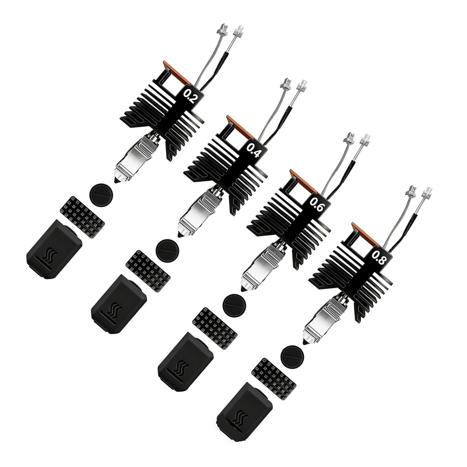 Asixxsix Hotend-Kit, 48-W-Keramik-Hochgeschwindigkeits-Hotend für 3D-Drucker, Düse aus Gehärtetem Stahl mit 0,2 Mm, 0,4 Mm, 0,6 und 0,8 Düsen für Snapmaker U1