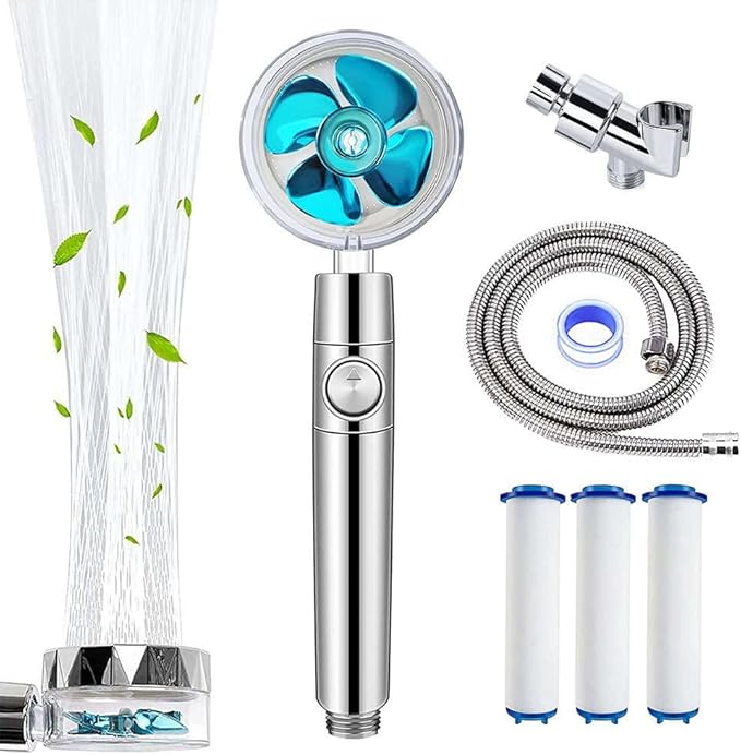 high pressure power vortex 360 fan shower head pressurized propeller