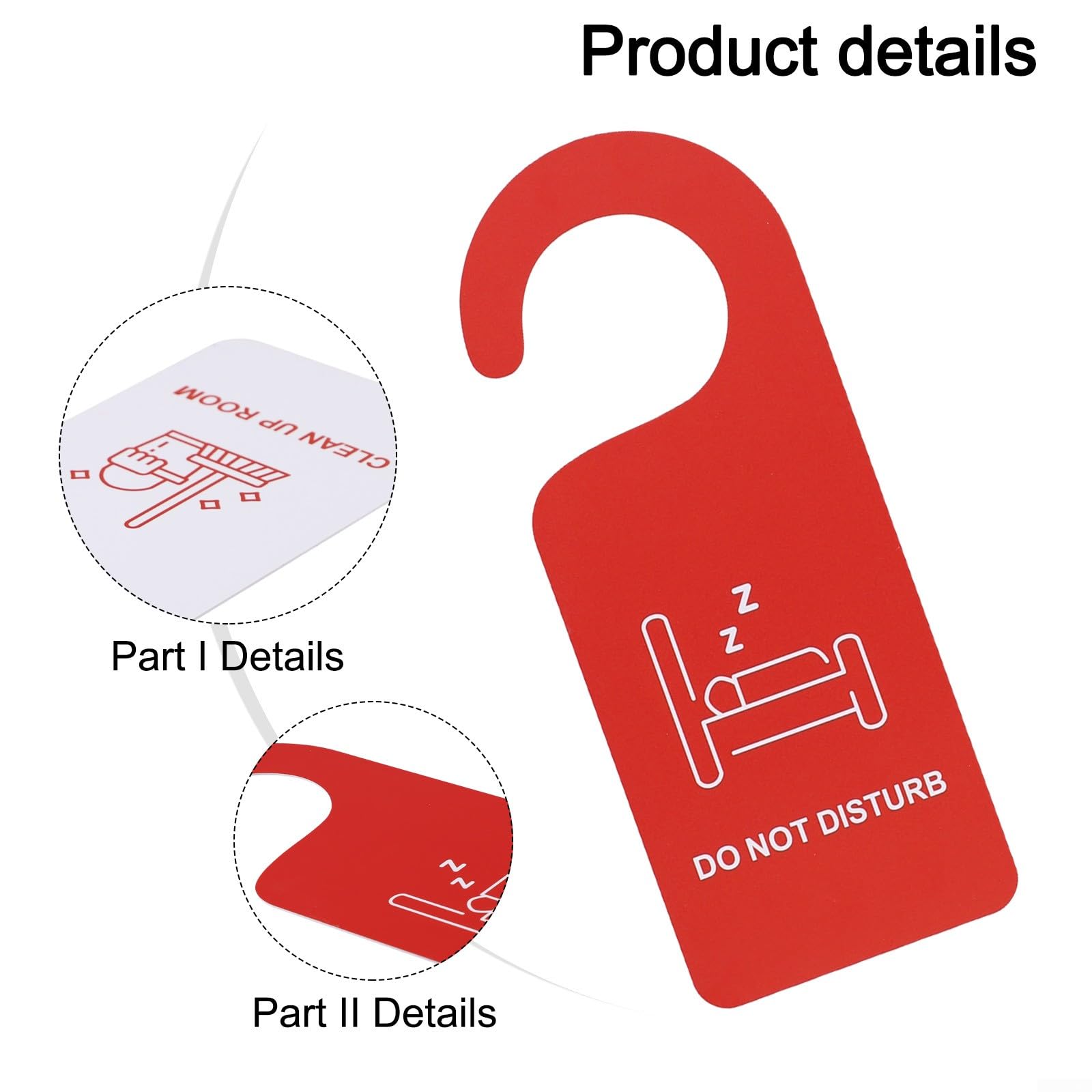 HpLive 1/5/10/20 Stück Türschild Bitte Nicht Stören Hotel Zimmerschild Anhänger PVC Reinigungshinweis Türhänger Schild Rot Weiß 24x8cm für Hotel Bar Café(20pcs)