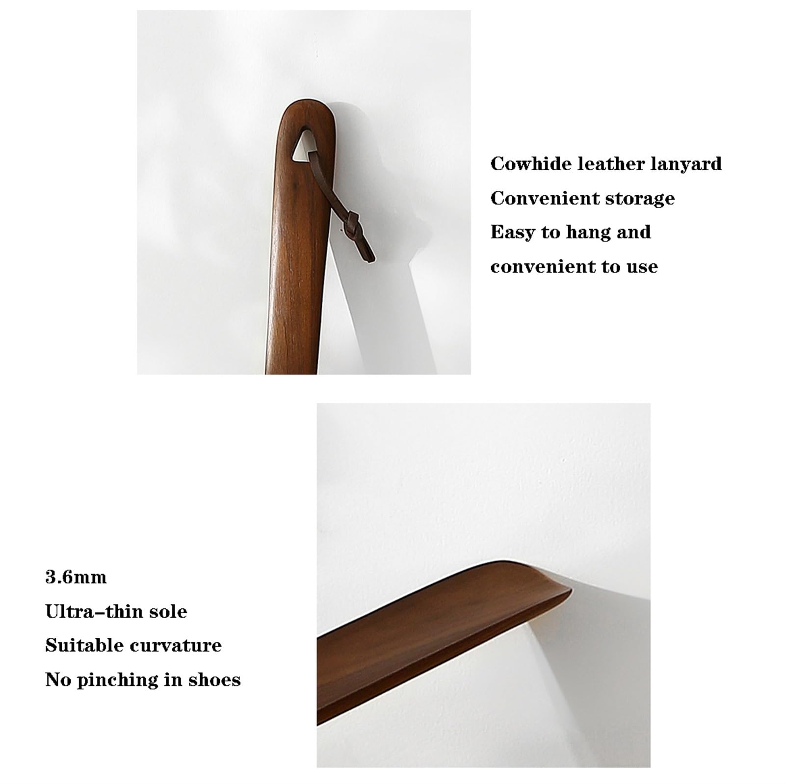 Calzador de madera extralargo de 60 cm, ligero, para poner y quitar fácilmente, ideal para personas mayores, hombres, mujeres y niños, herramienta de ayuda para zapatos perezosos