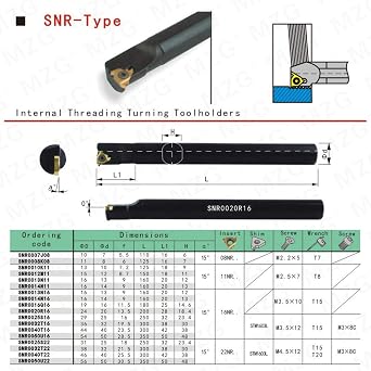 CNC SNR0008K08 Lathe Threading Toolhoder Thread Internal Turning Tools