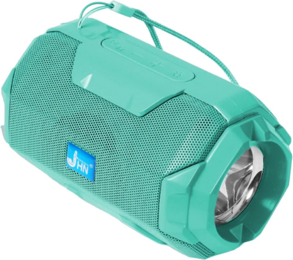 JHN Portable Bluetooth Speaker 5W with Built-in Torch, Wireless Speaker with Deep Bass, Long Battery Life, AUX Support, Rugged Water-Resistant Design for Indoor & Outdoor Use (Green)-picture-29
