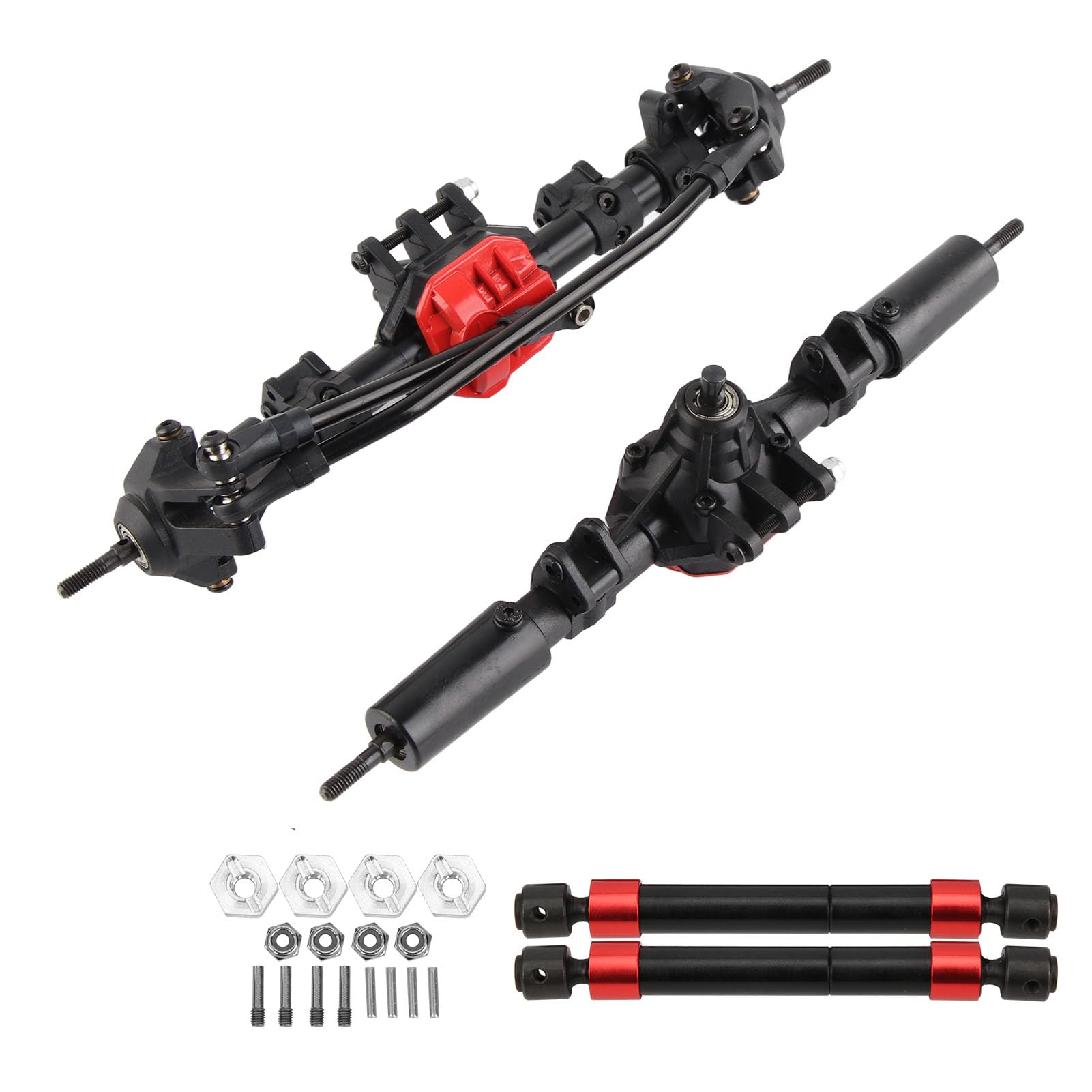 VGEBY Albero di Trasmissione in Metallo, ASSE Robusto per Auto RC 1/10 Axial SCX10 I SCX10 II con ASSE Dritto Anteriore Posteriore Completo, #011