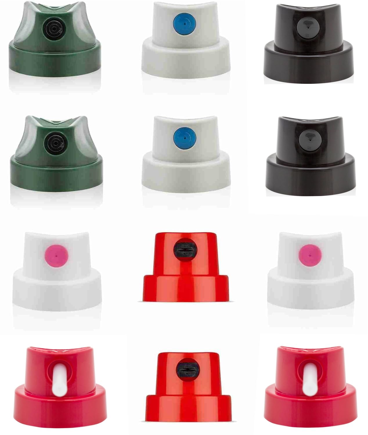 Needle Caps Lot De 12 Têtes De Pulvérisation Pour Vaporisateur Et Spray De Peinture – Convient Pour Atelier, Art, Graffiti – Lot De 12 Têtes De Pulvérisation Fines Et Fines – Effets De Pulvérisation