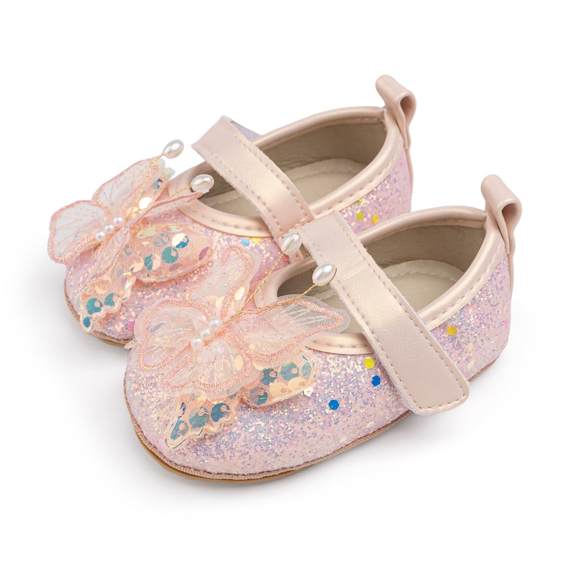 Sawimlgy Baby Girls Mary Jane Sequins Crown Flats