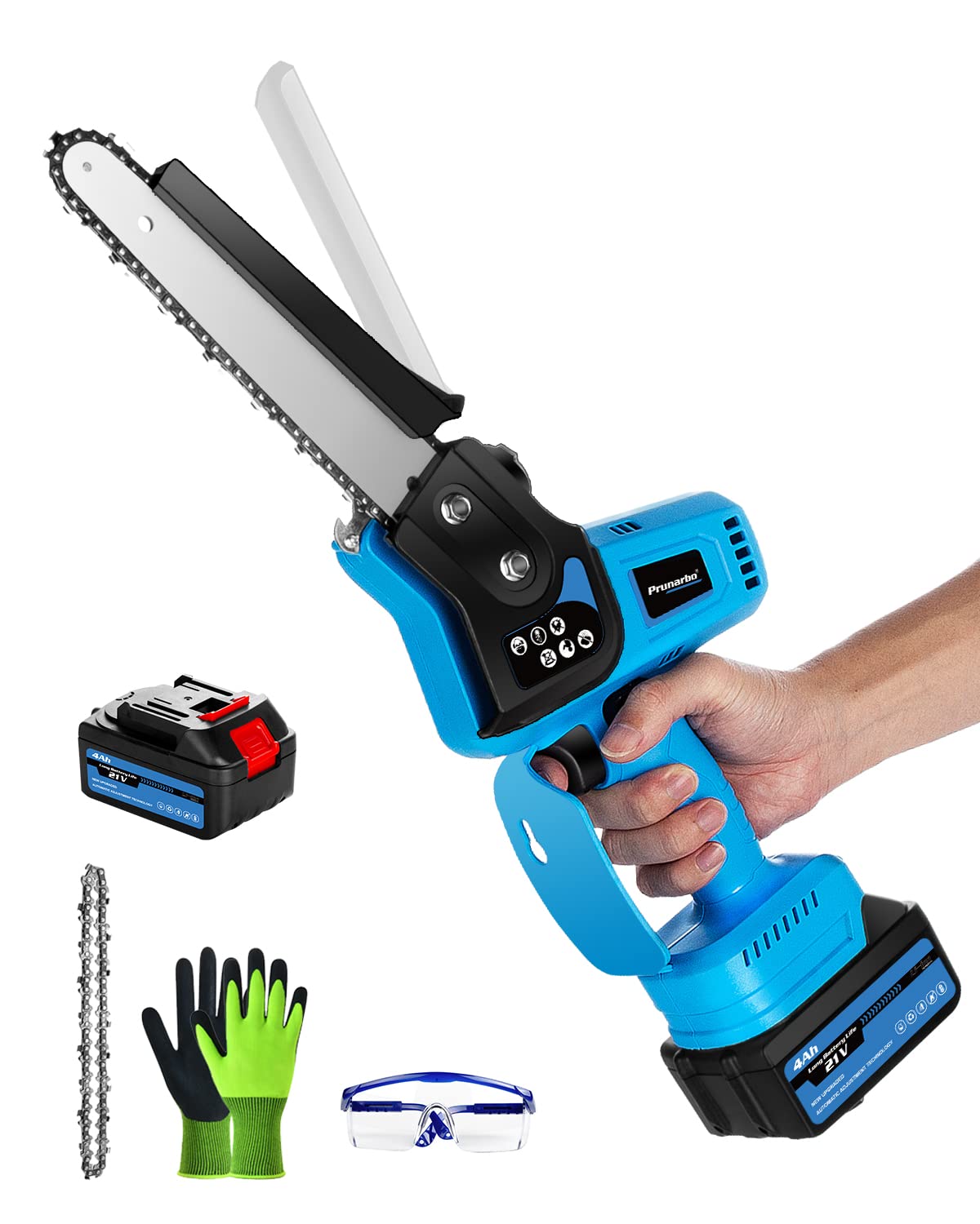 8Inch Electric Mini Chainsaw, Prunarbo Brushless Battery Powered