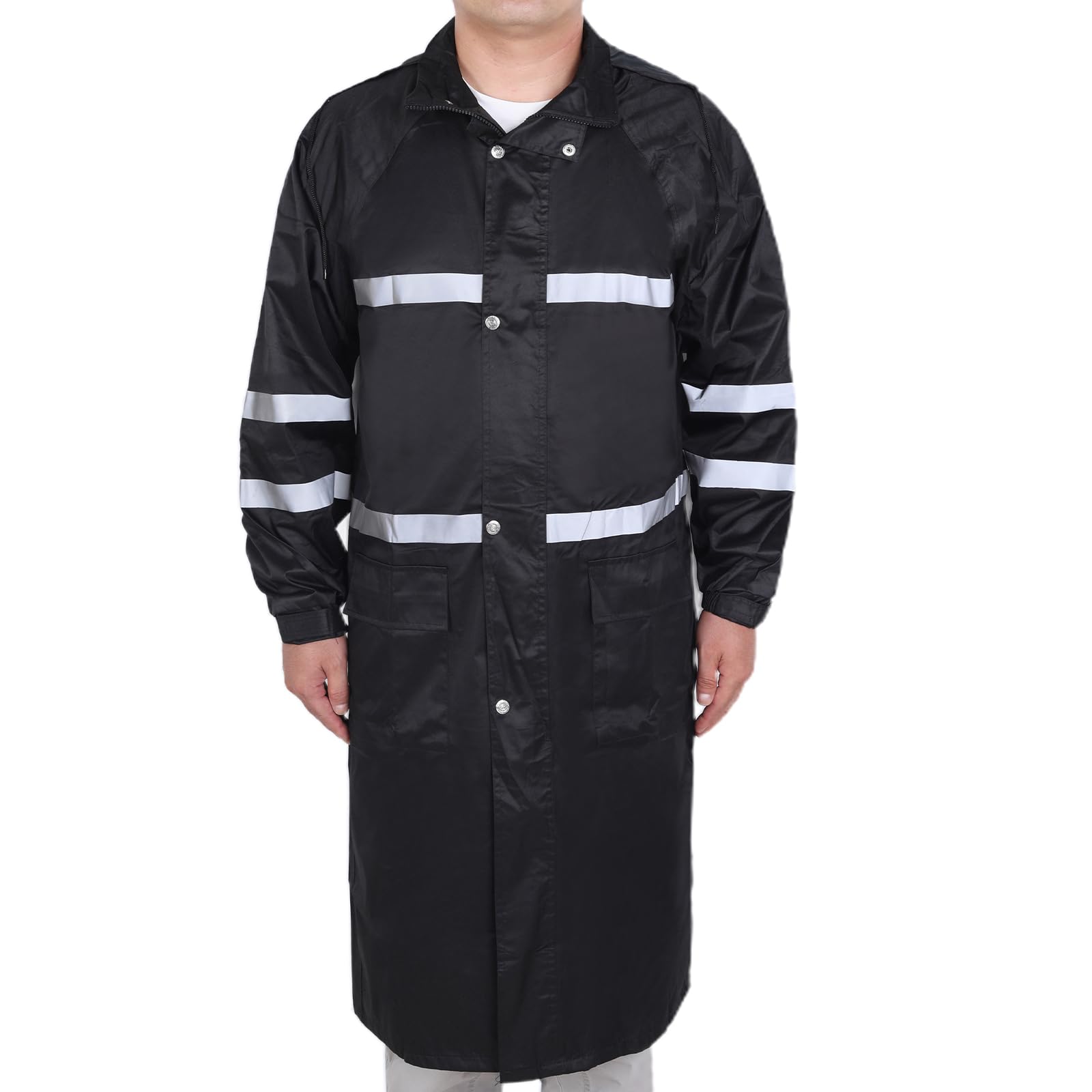 Ynport Crefreak Impermeabile da uomo Giacca da pioggia lunga impermeabile Abbigliamento antipioggia traspirante Riflettente con cappuccio ripiegabile per uomo Donna Adulti