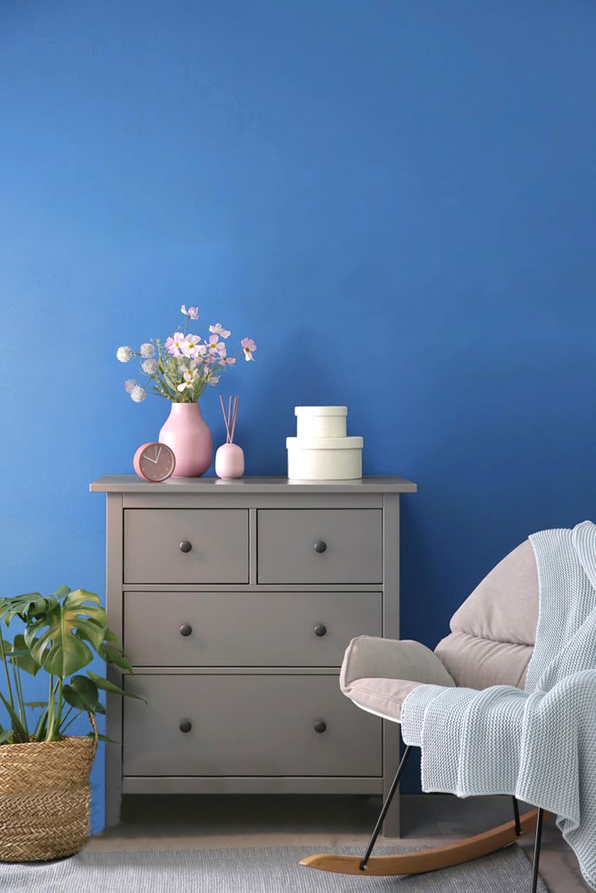 Carta da parati blu da 40 x 1000 cm, per camera da letto, facile da staccare, carta da parati blu per bagno, cucina, carta da parati per affittuari, rimovibile in vinile, autoadesiva, opaca