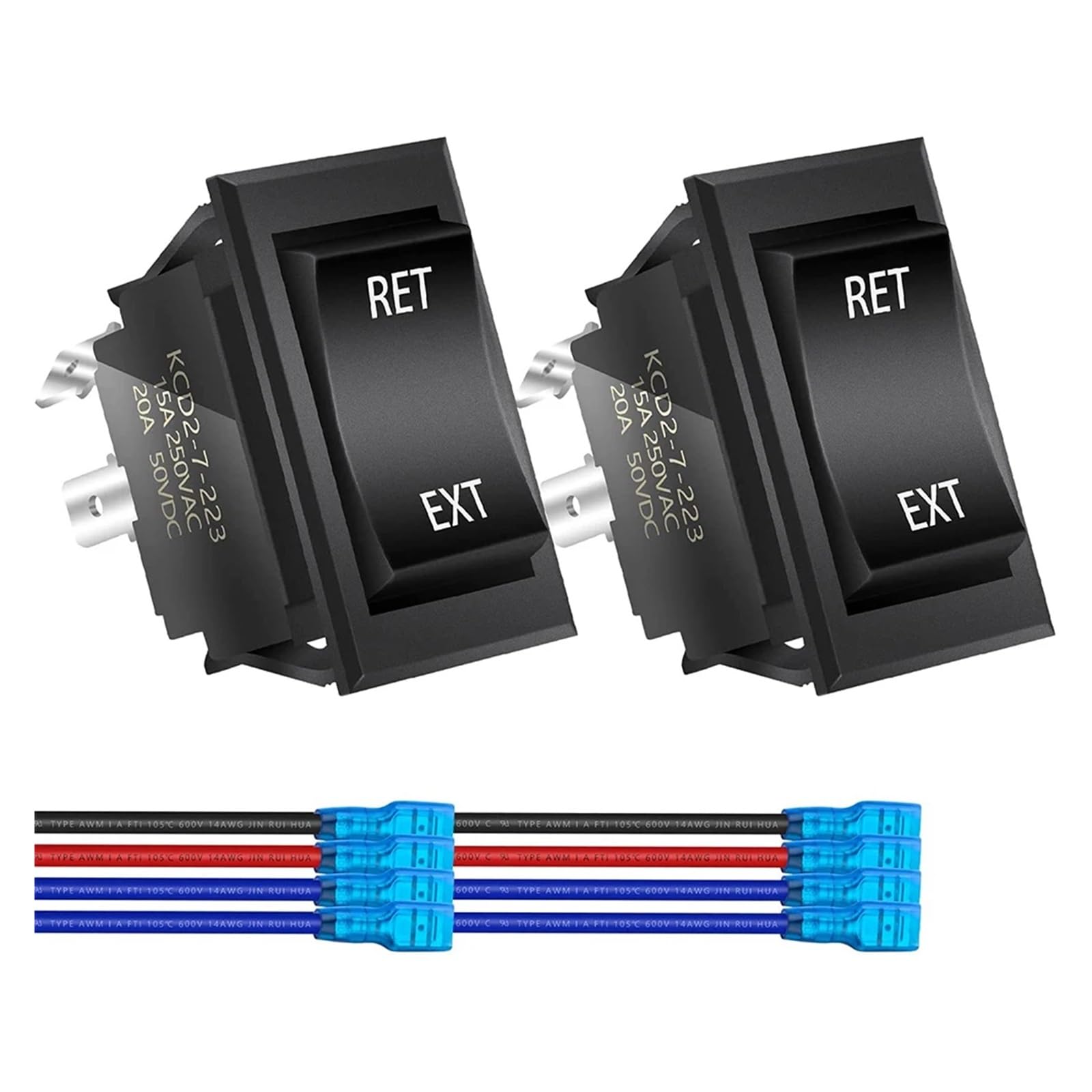 BKGWCSOR 2PCS Reverse Polarity Rocker Switch Momentary 30A 12V Polarity Reversing Switch DPDT electronic starter Control For 5th Wheel Tongue Trailer Switches