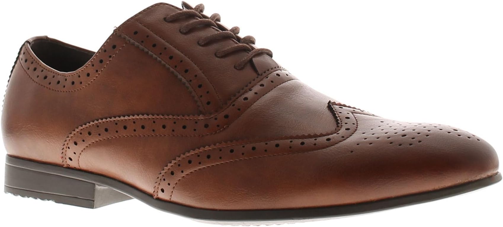 Olly Brogue Brown tan Men's lace-ups Formal Dress Shoes for Men