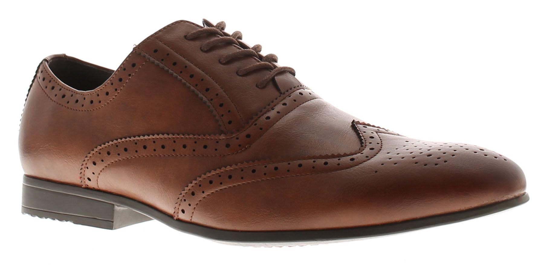 Olly Brogue Brown tan Men's lace-ups Formal Dress Shoes for Men
