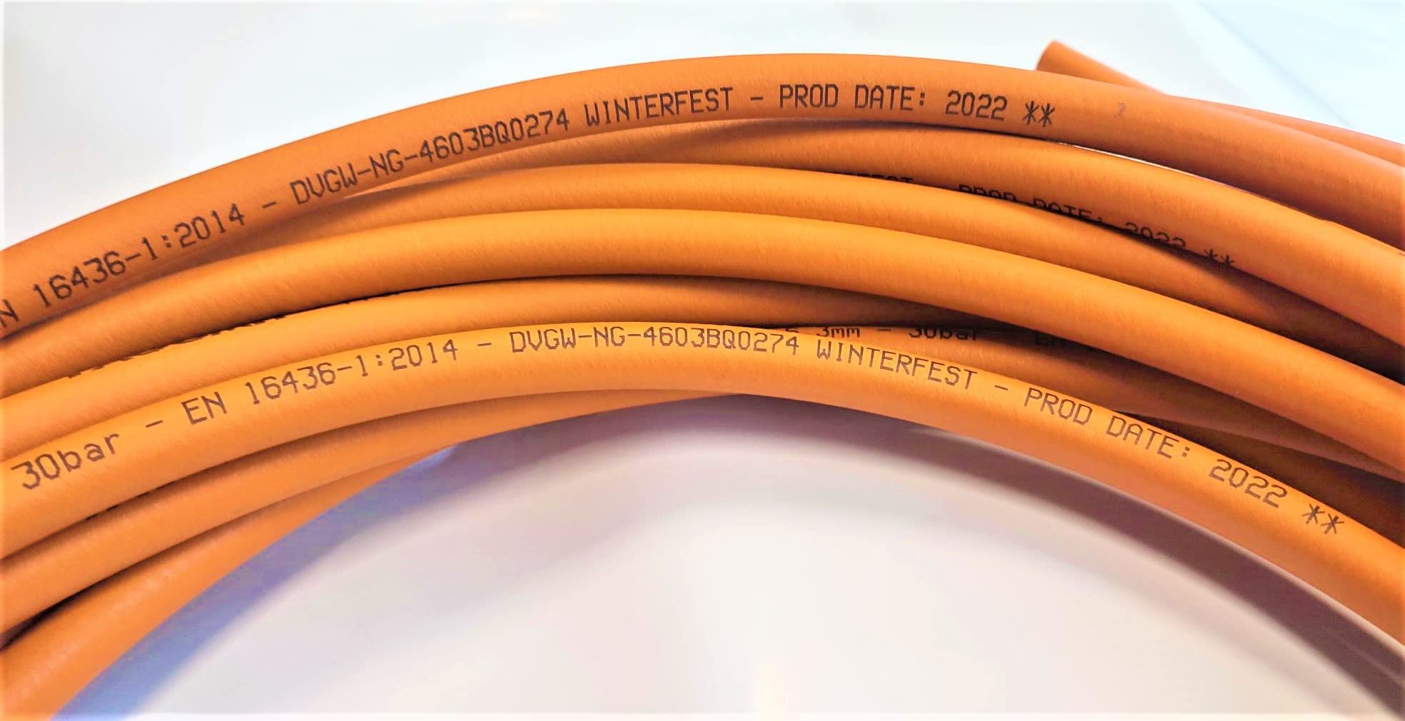 Propan Butan Manguera de Gas (Muy flexible) 500cm (5m) | 30bar | Ø6.3mm (16mm esterno) | Acoplamiento rápido | -30°C | Pantalones para cocineros de camping | 50 m bobina entera o por metros