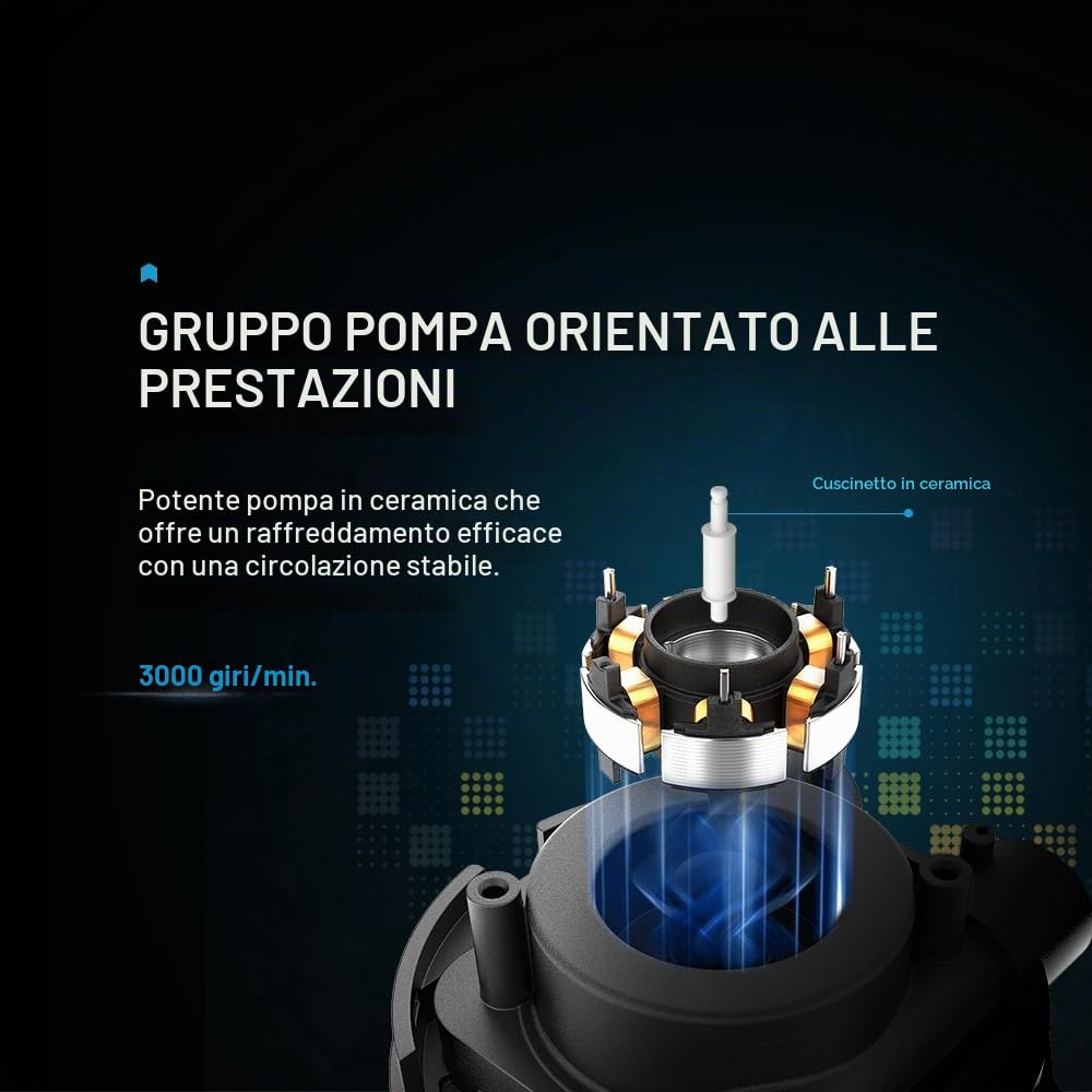 SAMA L70 Dissipatore di calore a liquido per CPU da 360 mm con effetto specchio infinito ARGB, 3 ventole ARGB PWM da 120 mm, a basso rumore, per AMD: AM4 AM5/Intel LGA 1700/1150/1151/1200/1851-Nero