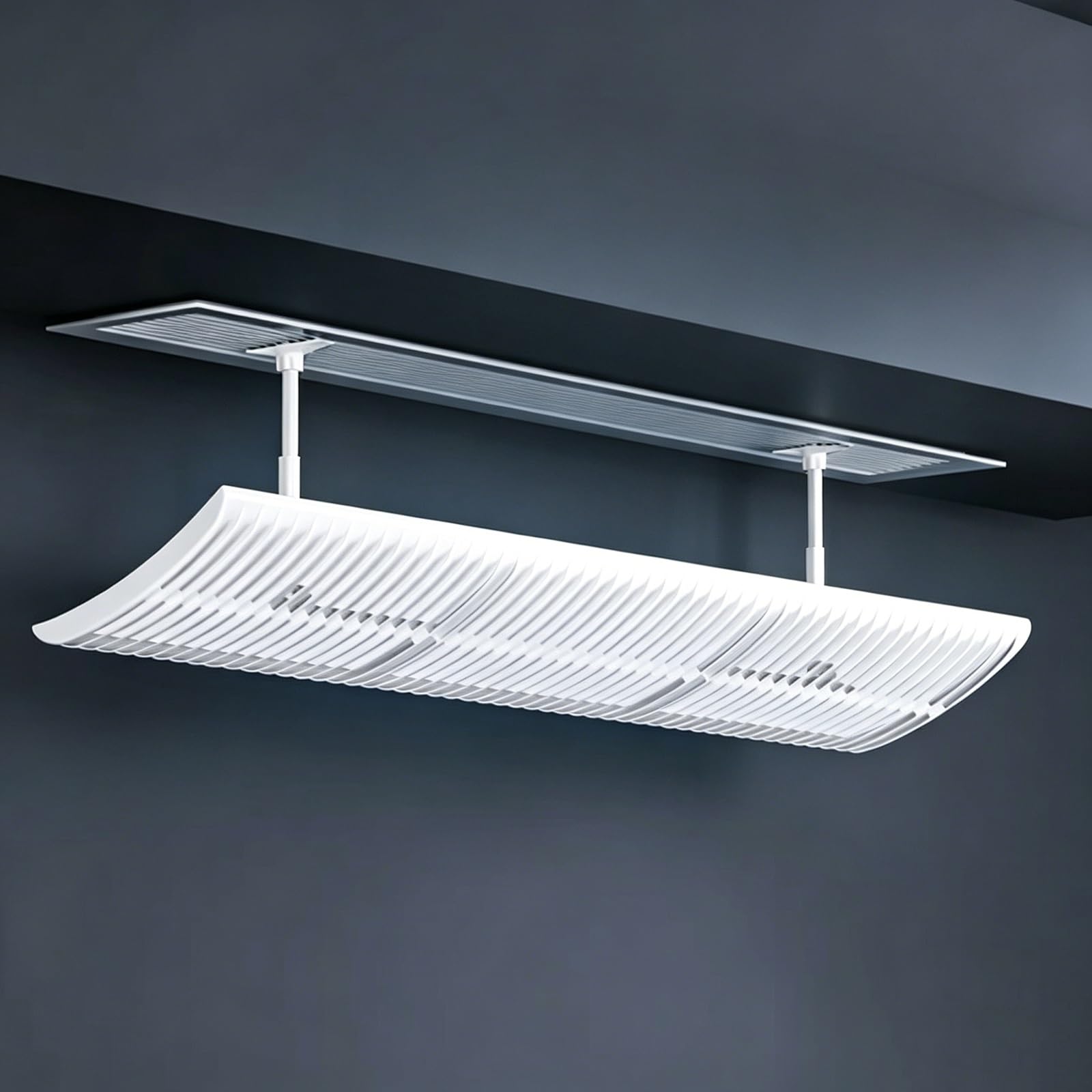 YCYHXJB Louvered Air Vent Deflector Ceiling, 180° Adjustable Air Conditioner Vent Deflector, Central Air Conditioning Windshield for Use on Walls and Ceilings(60cm/24in)