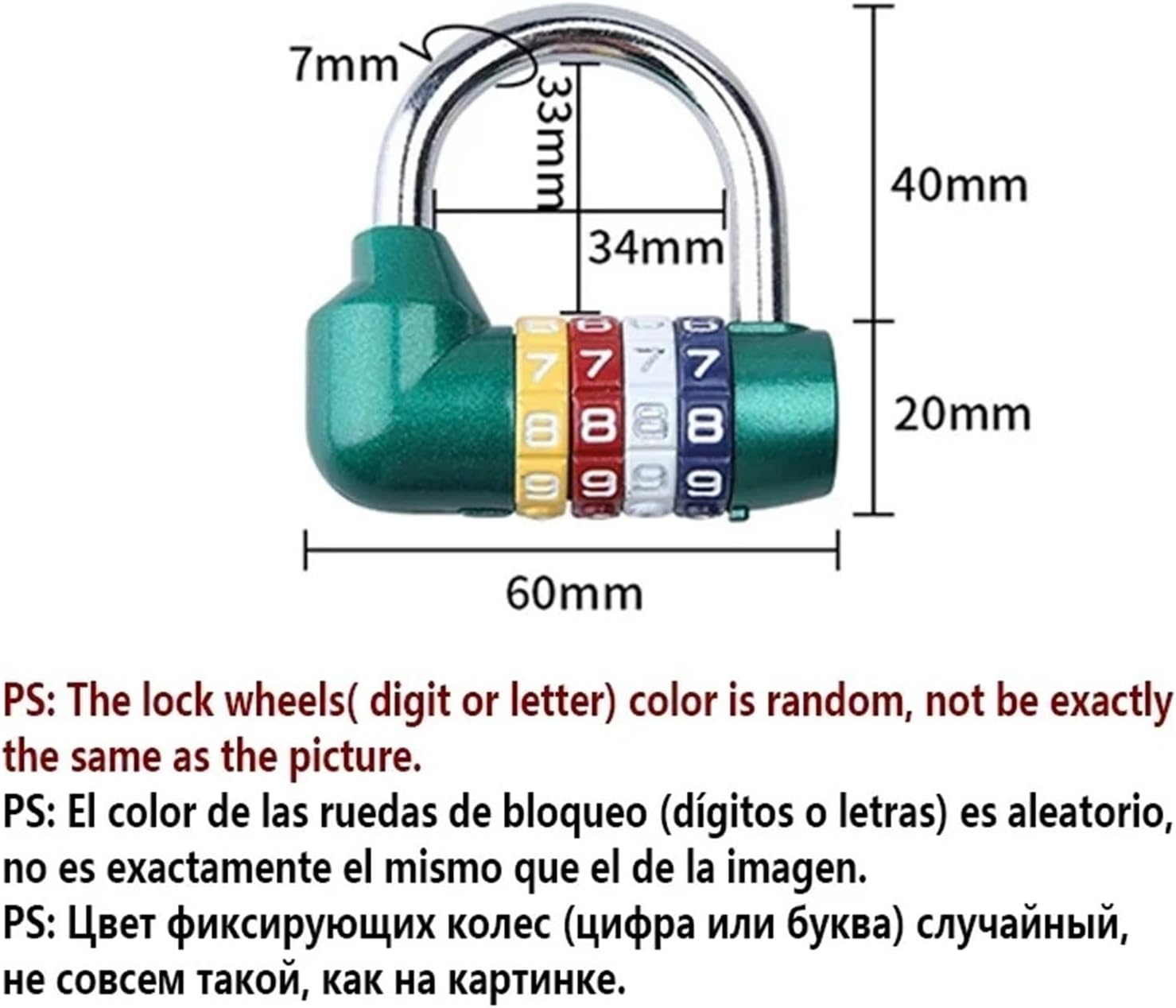 4 Letters Combination Padlock Code Password Lock for Door Cabinet Drawer Bike Motorcycle Student Locker MMS61 1Pcs(As pic-04) image 2
