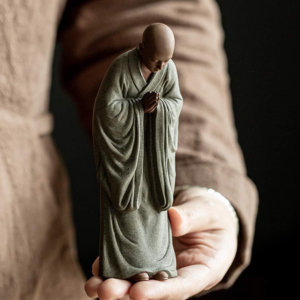 medytująca figurka posągu buddy zen, rzeźba religii wystrój wnętrz dla domu, gabinet salon ceramika biurowa dekoracje ozdoby, b