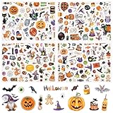 Sticker Halloween Aquarell, SILARLAIT Holografische Halloween Aufkleber Kinder, Glitzersticker Halloween für Mädchen Junge für Pumkin