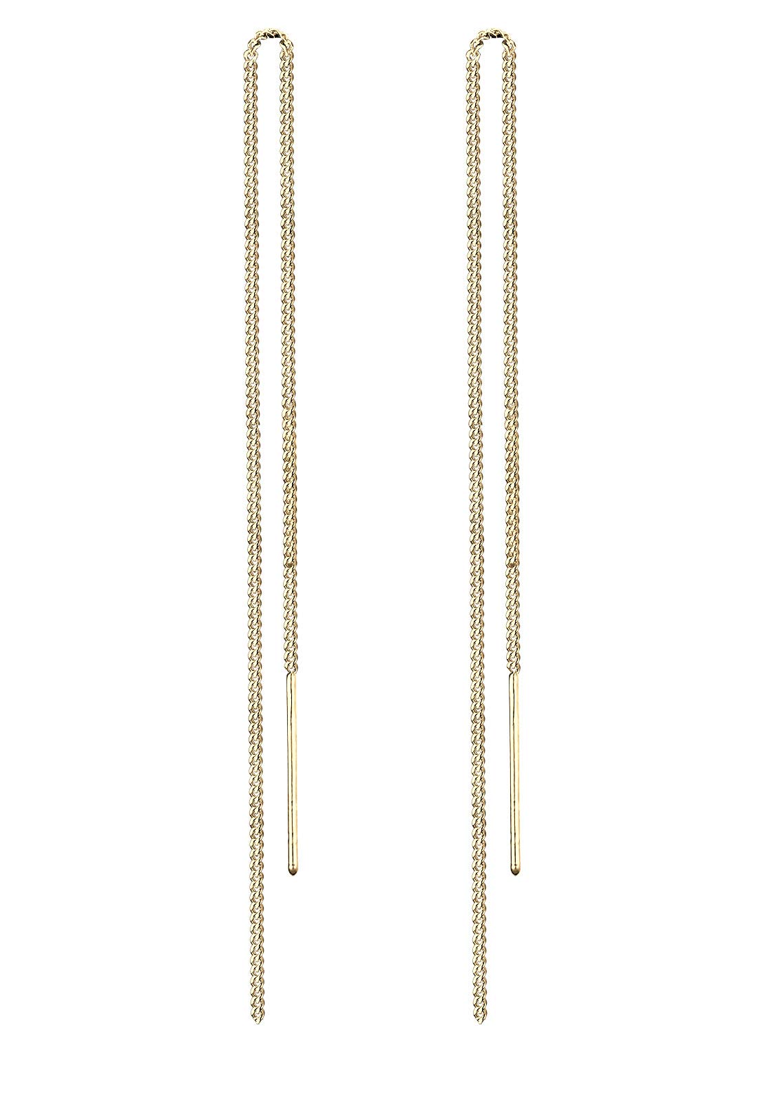 Elli Earrings Ladies Curb Chain Hanger Filigree in 925 Sterling Silver
