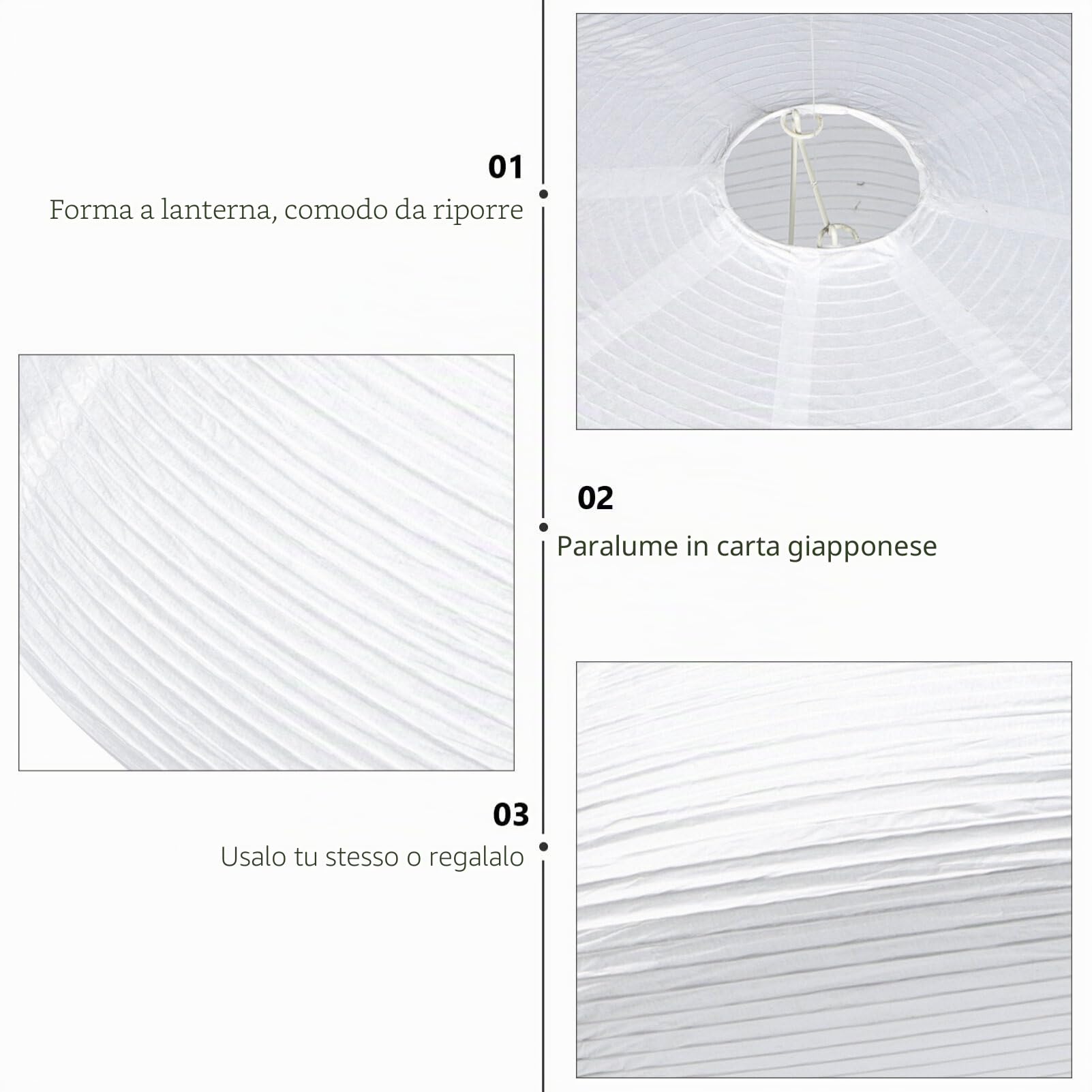 HOMSFOU Paralume Di Carta Rotonda Ovale Bianco Lanterna A Pendente Giapponese Fai Da Te Lampada In Carta Di Riso