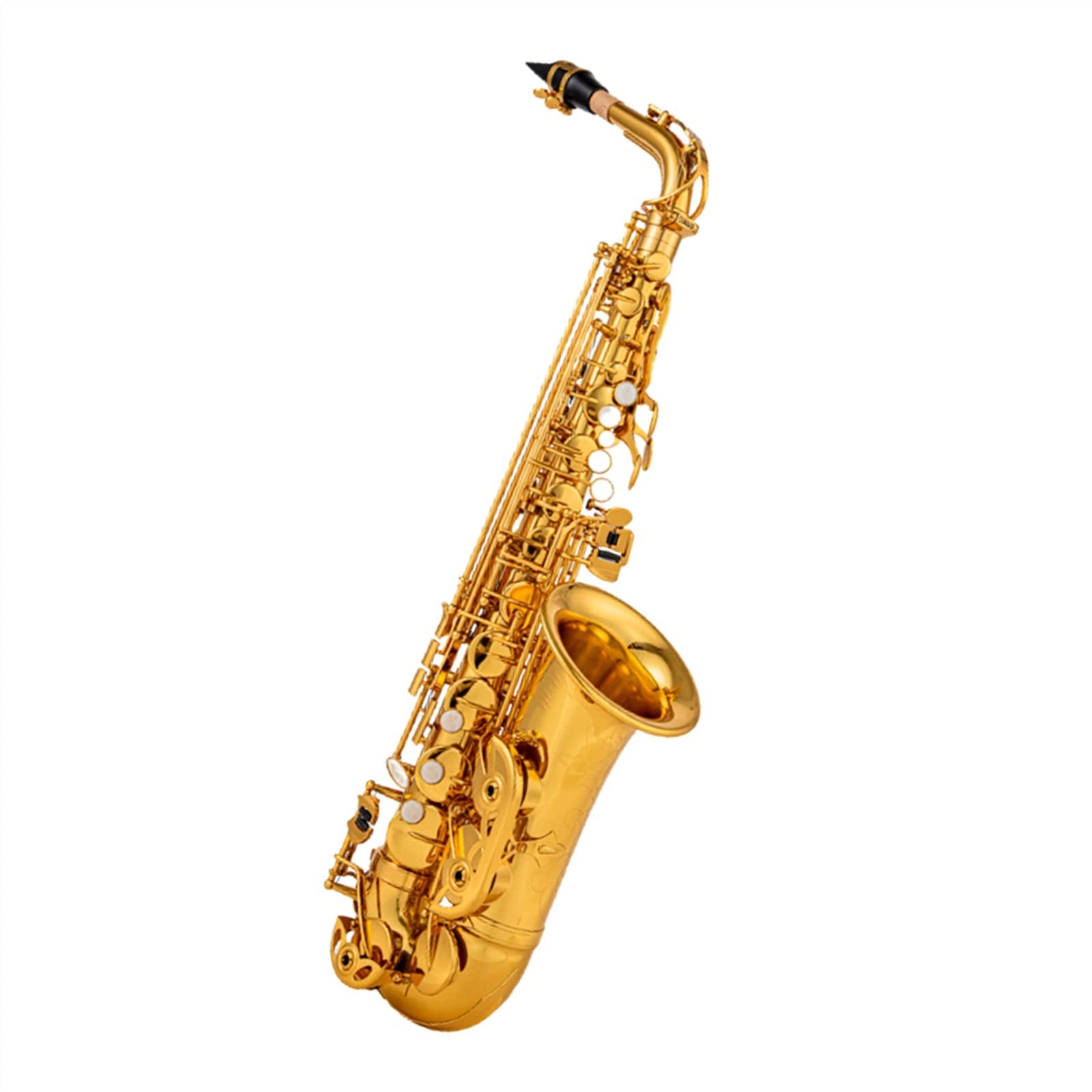 HCZKIUJY Saxophones Professional Alto E-flat Saxophone Gold Alto Saxophone With Band Mouth Piece Reed