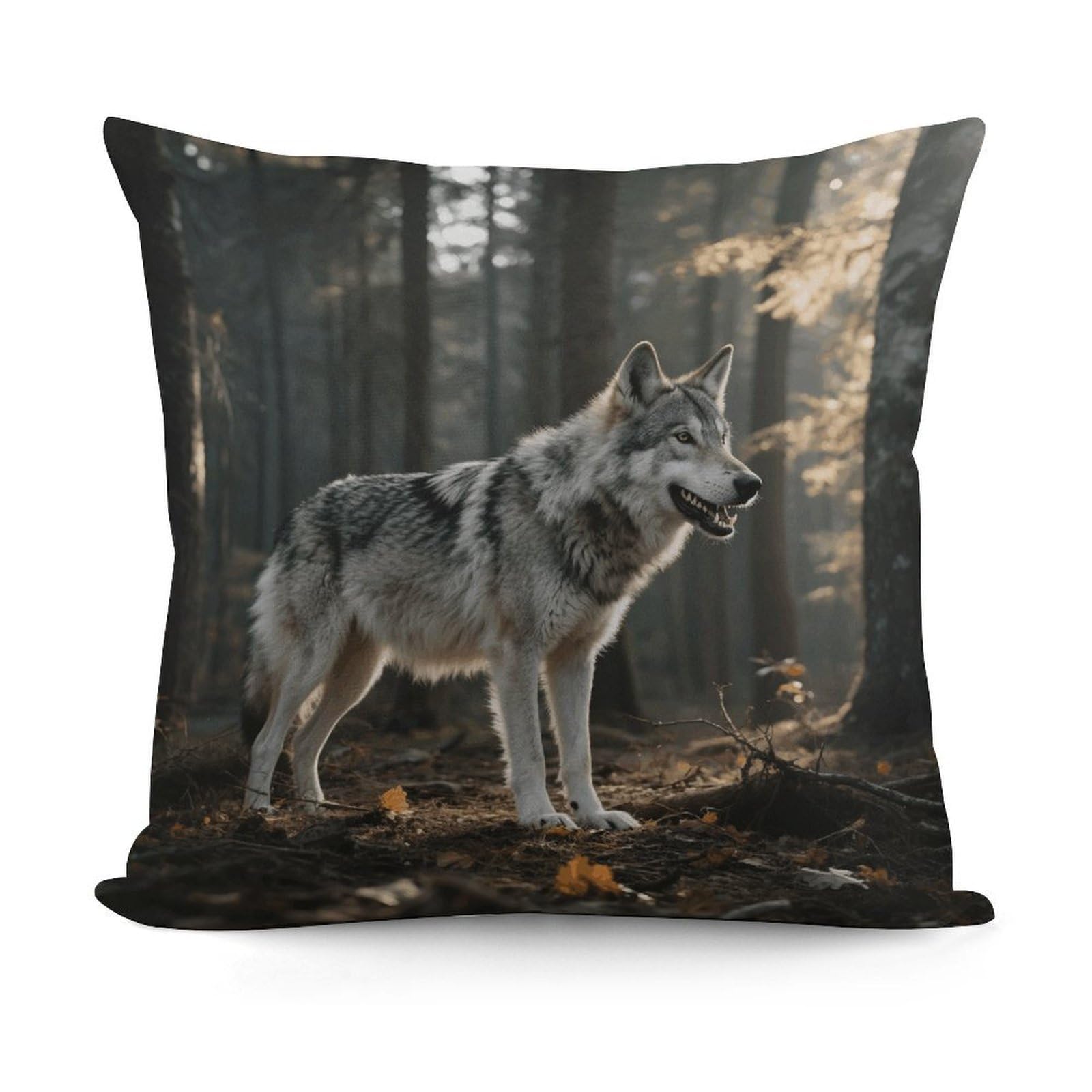 VstaDank Wolf Throw Pillow Cover Soft Square Cushion Cover Art Artwork Pillow Covers Mordern Couch Pillow Covers Decorative Cushion Case for Chair Couch Bedroom Living Room